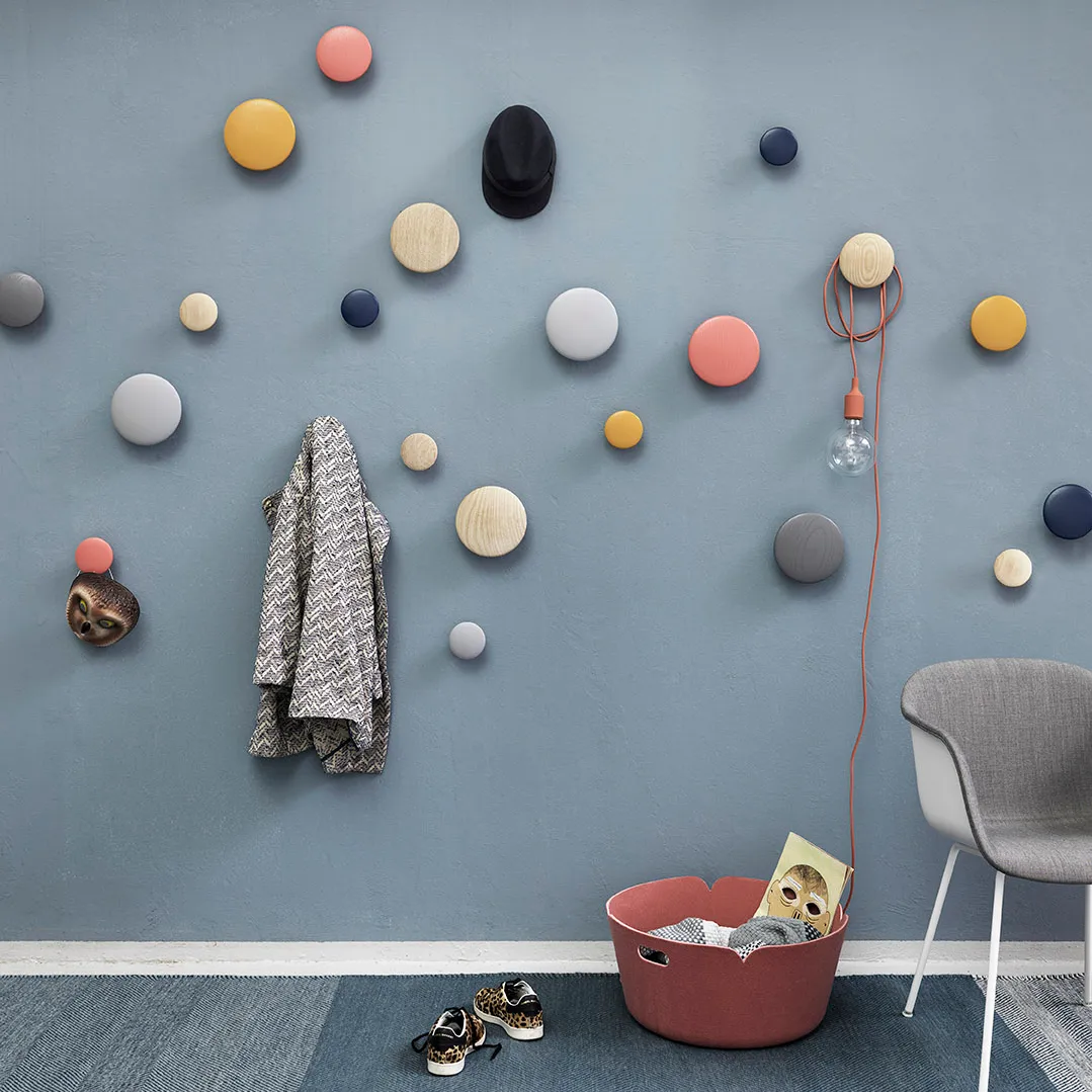 The Dots coat hook mustard yellow, small Muuto