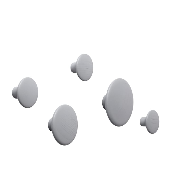 The Dots coat hooks, 5-pack - grey - Muuto