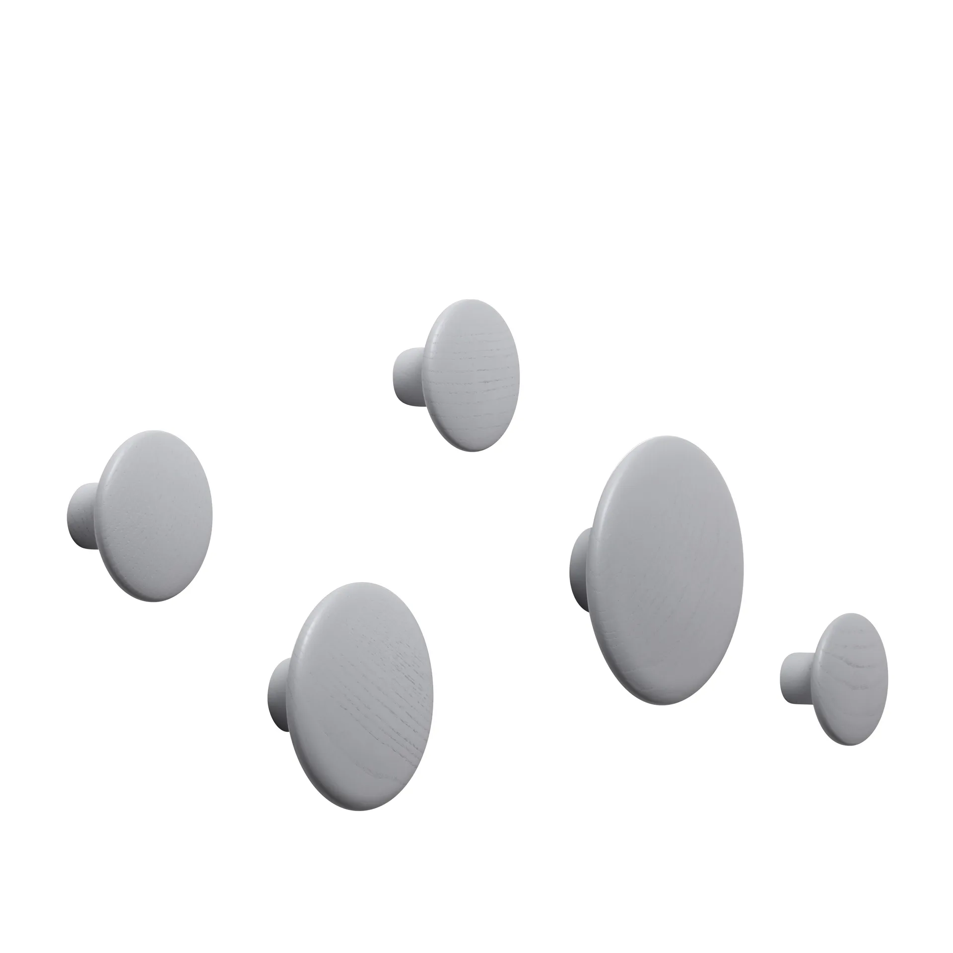 The Dots coat hooks, 5-pack, Grey Muuto