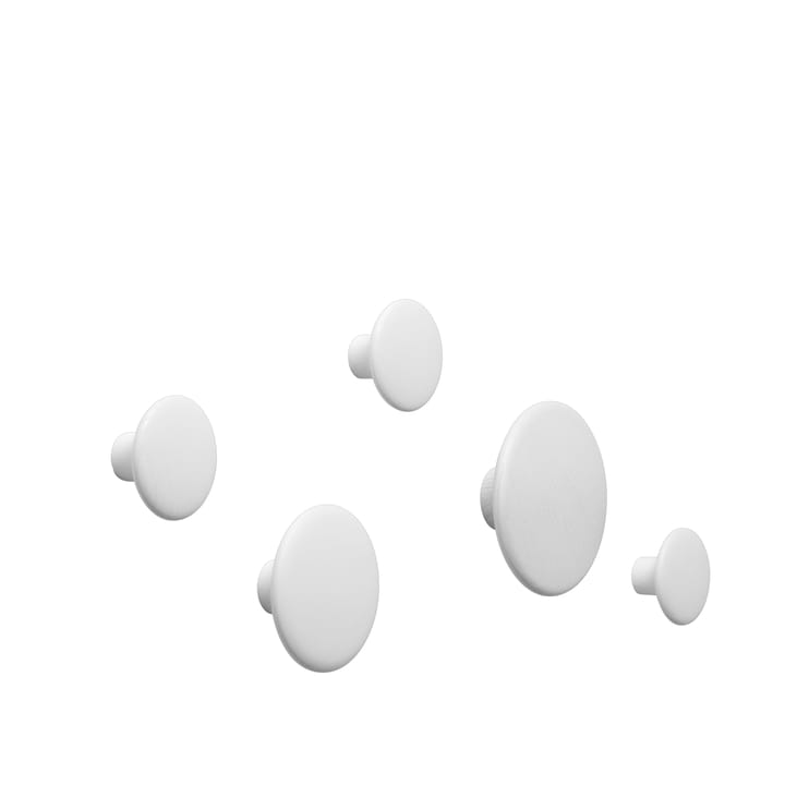 The Dots coat hooks, 5-pack - white - Muuto