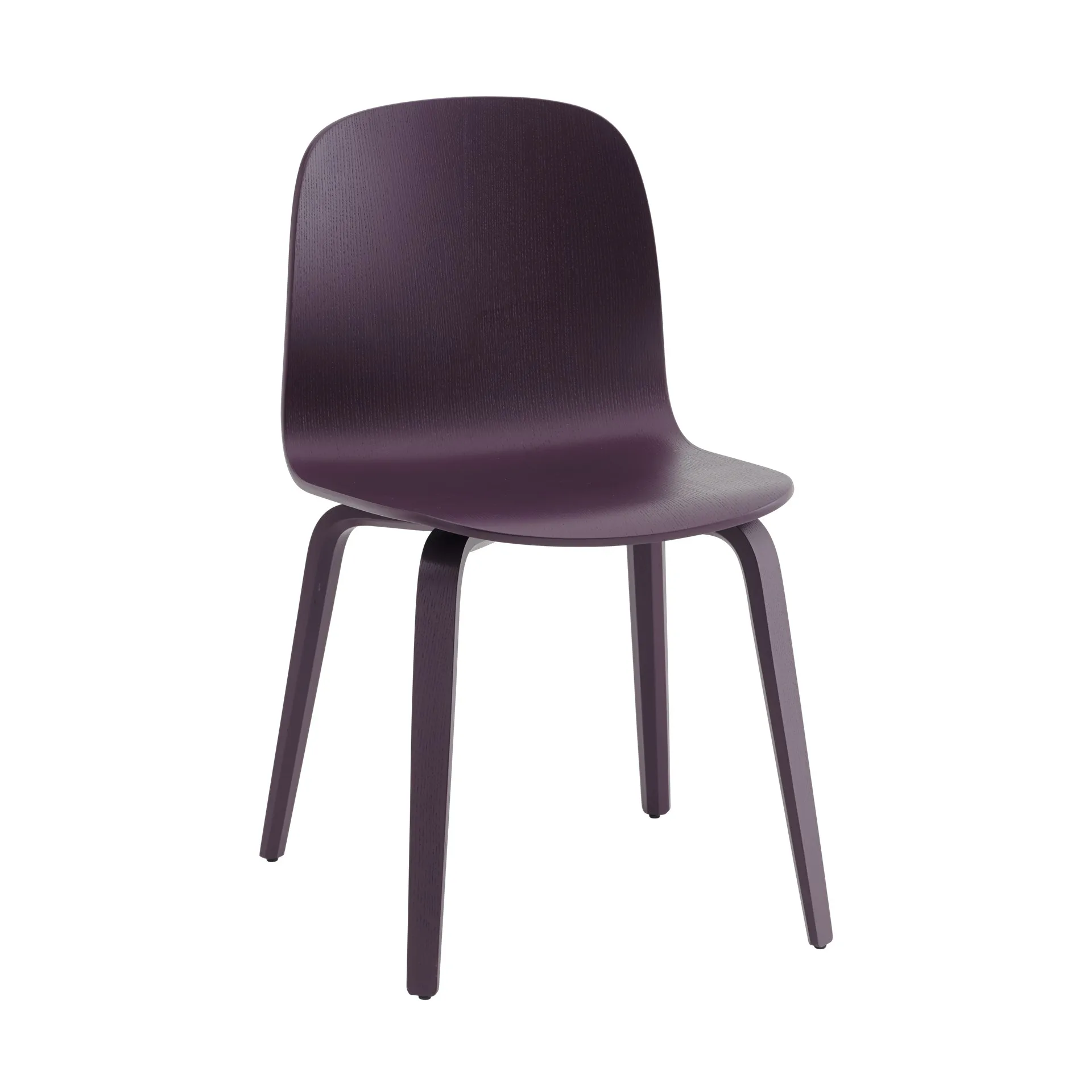 Visu chair wooden base, Dark plum Muuto