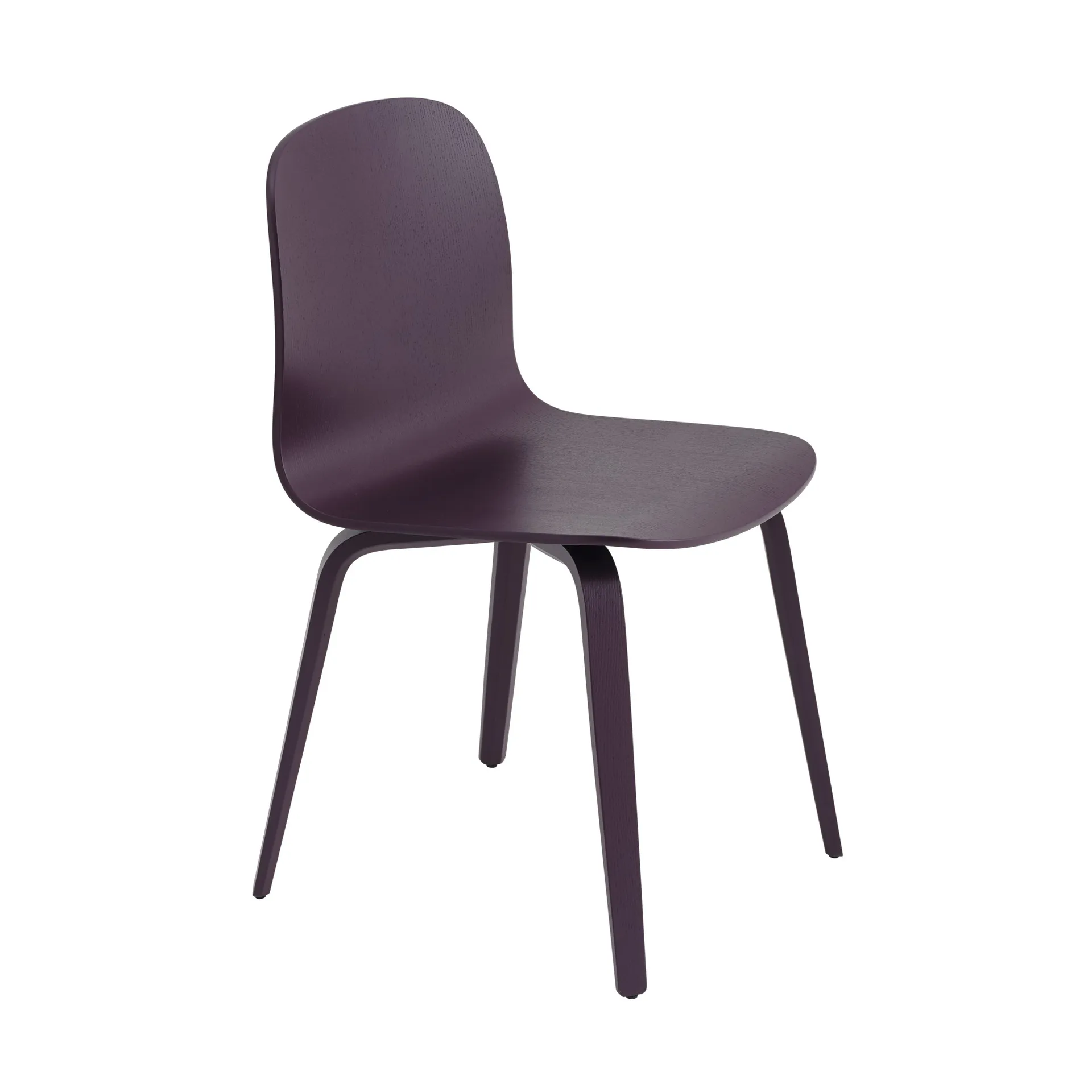 Visu chair wooden base, Dark plum Muuto
