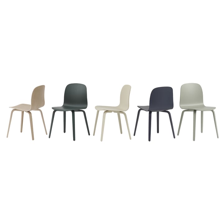 Visu chair wooden base, midnight blue Muuto