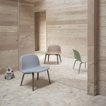 Visu lounge chair upholstered chair - Refine leather beige-Brown oak - Muuto