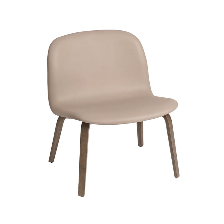 Visu lounge chair upholstered chair - Refine leather beige-Brown oak - Muuto
