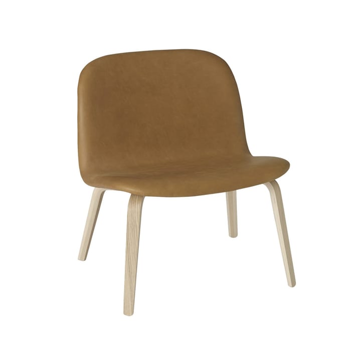 Visu lounge chair upholstered chair - Refine leather cognac-oak - Muuto