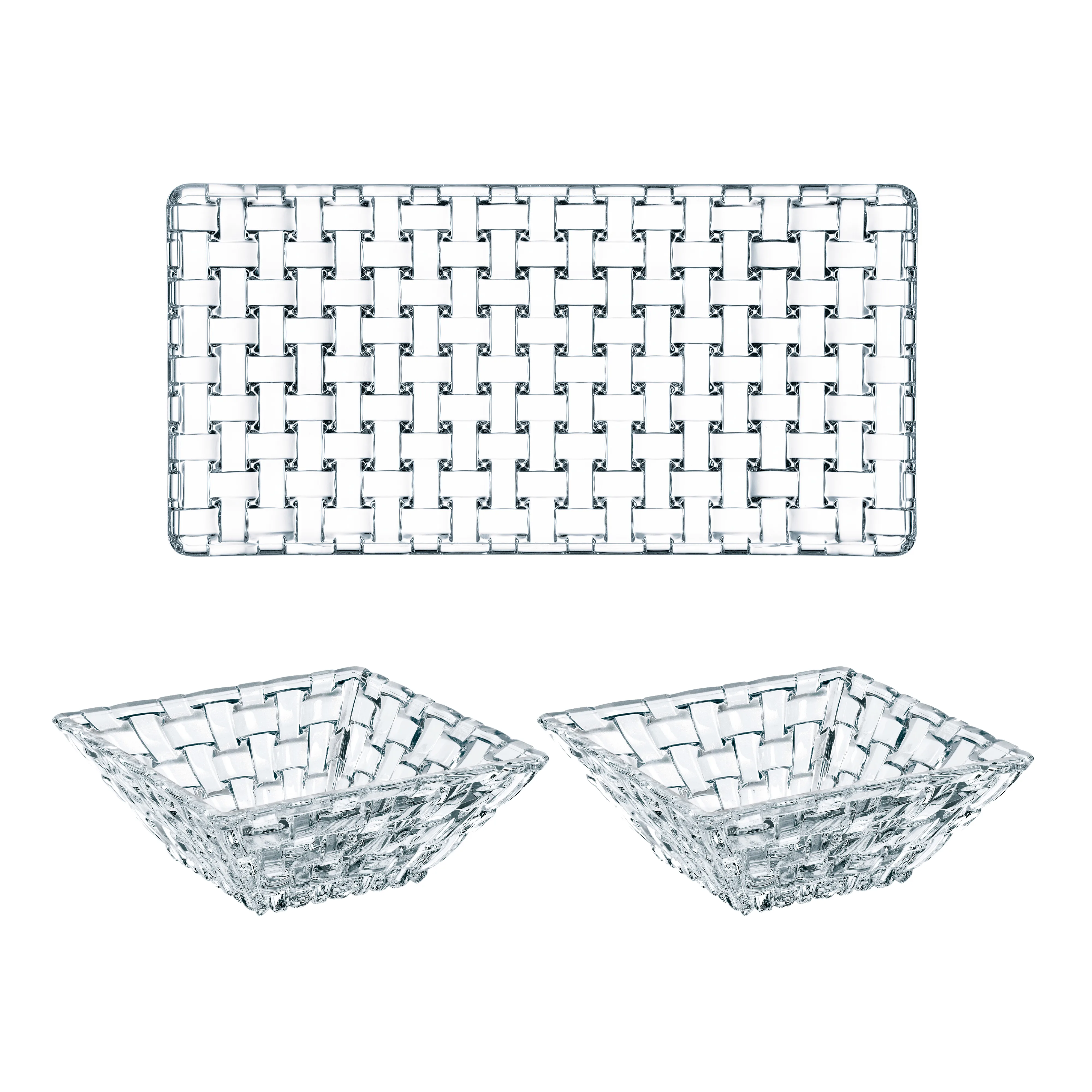 Nachtmann Bossa Nova Salad Plates - Set Of 2 Crystal Glass Plates | 9-inch Diameter