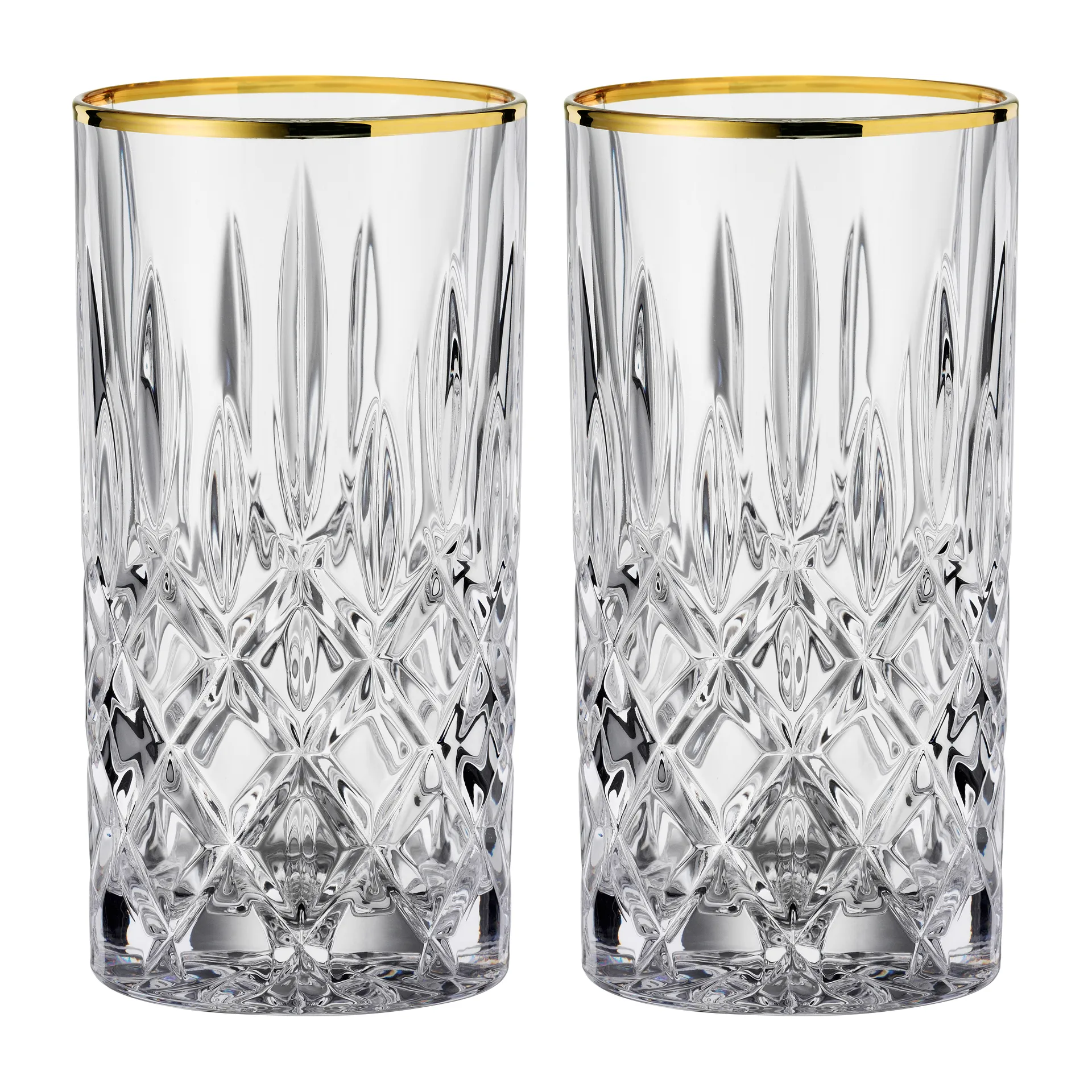 Noblesse Gold long drinking glass 37.5 cl 2-pack, Clear Nachtmann