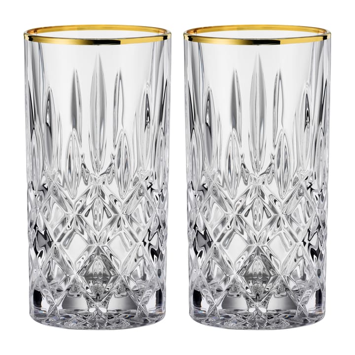 Noblesse Gold long drinking glass 37.5 cl 2-pack, Clear Nachtmann
