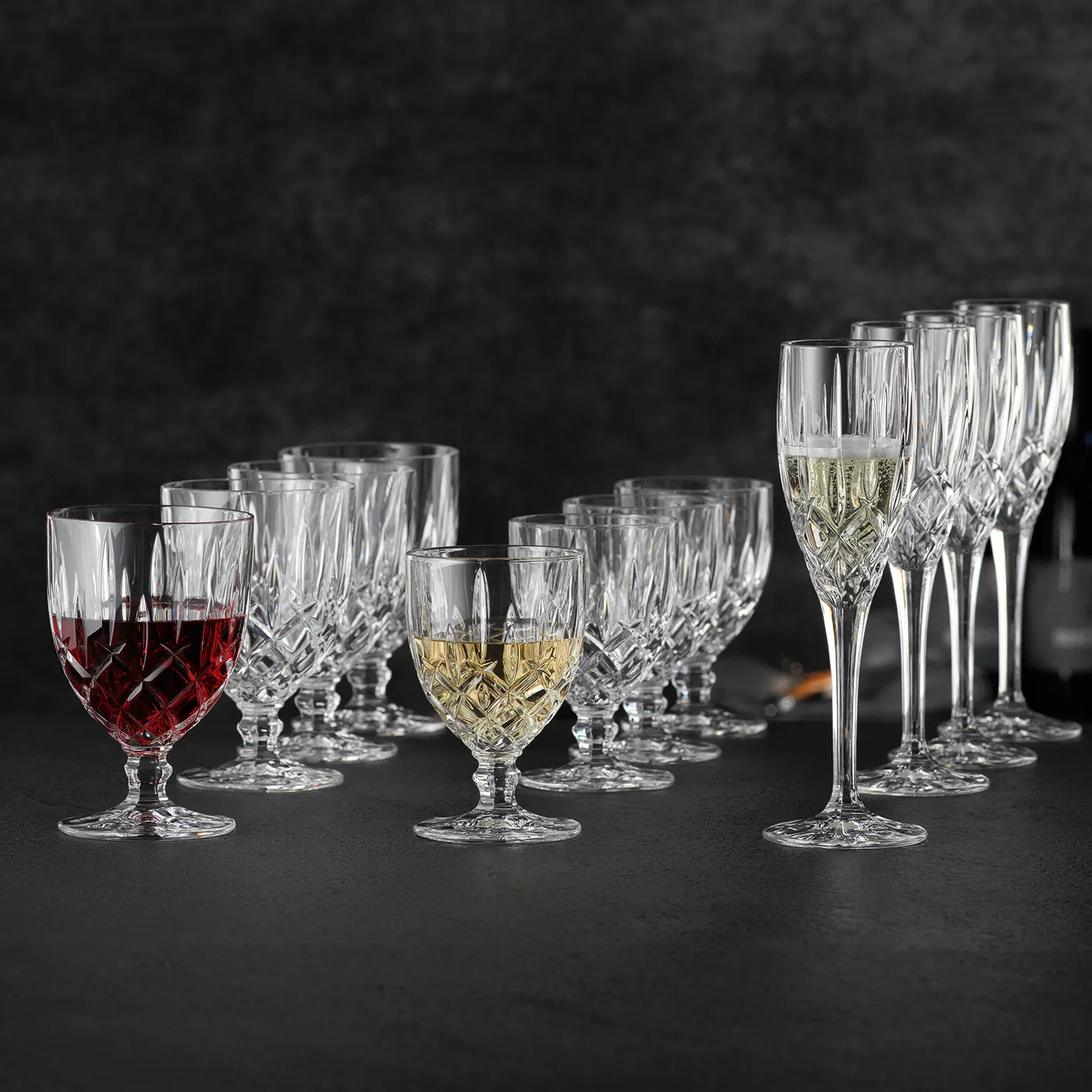 Noblesse set pot and 4 st glass, clear Nachtmann