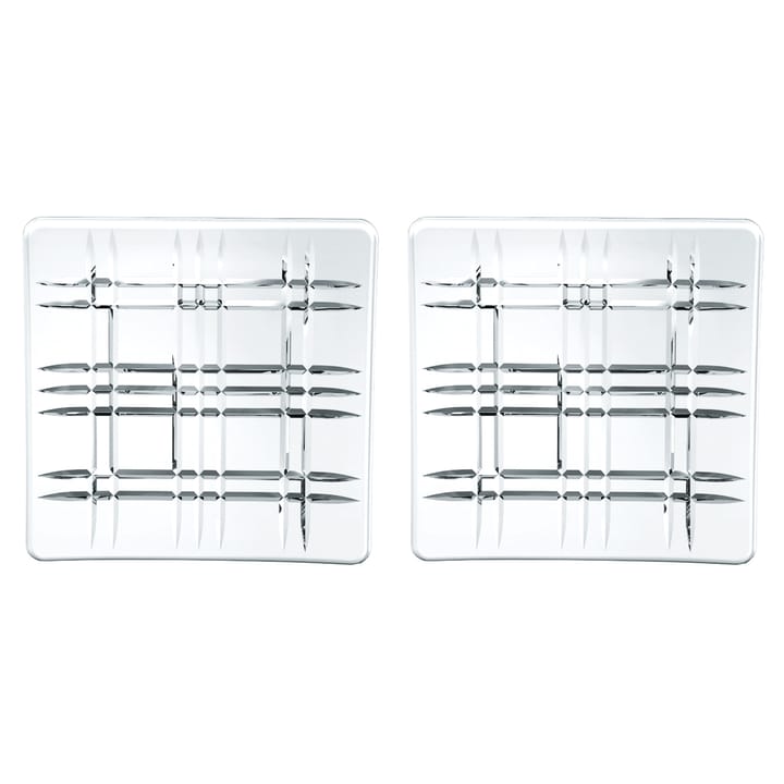 Square plate 14x14 cm 2-pack - Clear - Nachtmann