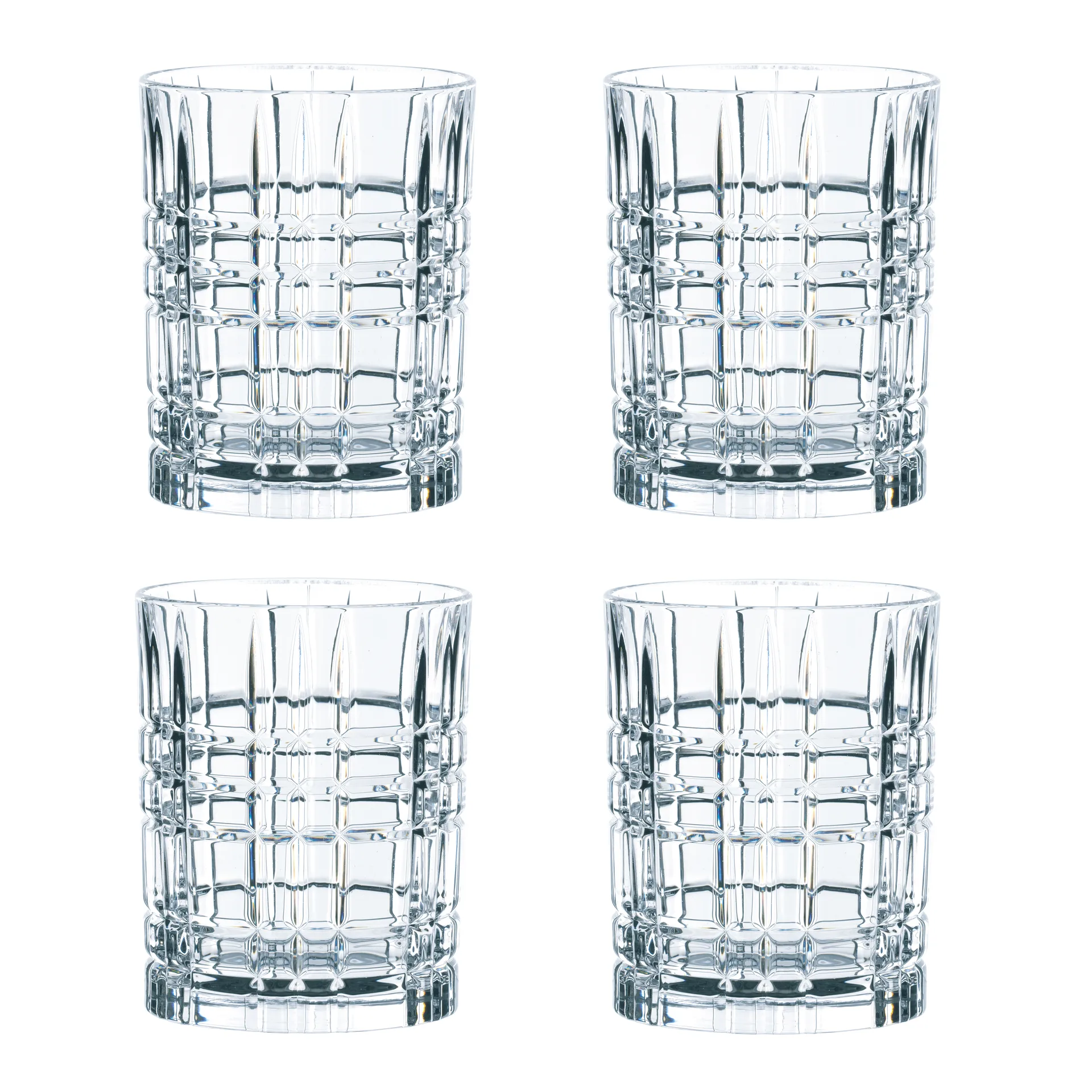 Square whisky glass 34 cl 4-pack, 34 cl Nachtmann