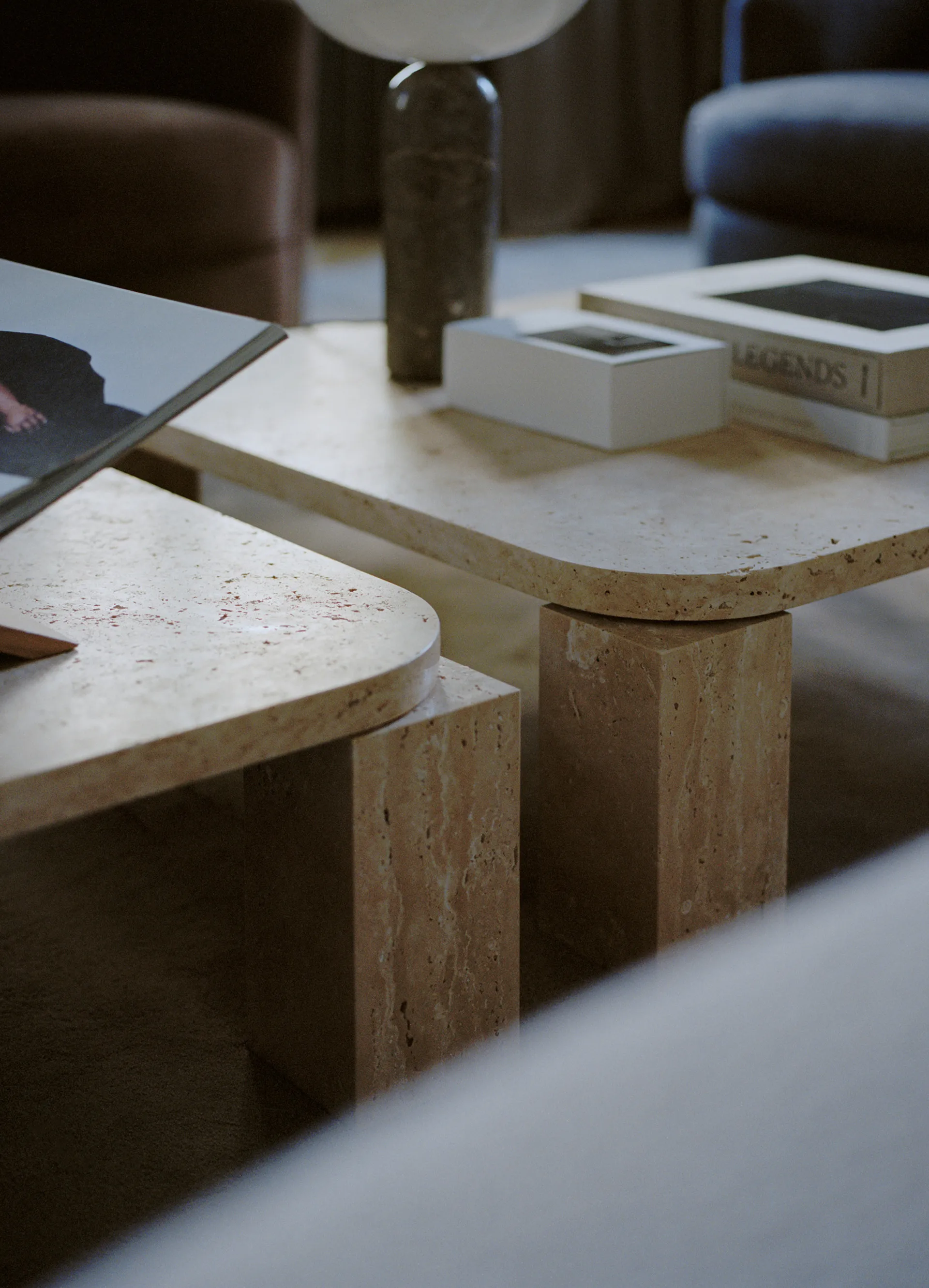 Atlas coffee table 60x60 cm, Unfilled Travertine New Works