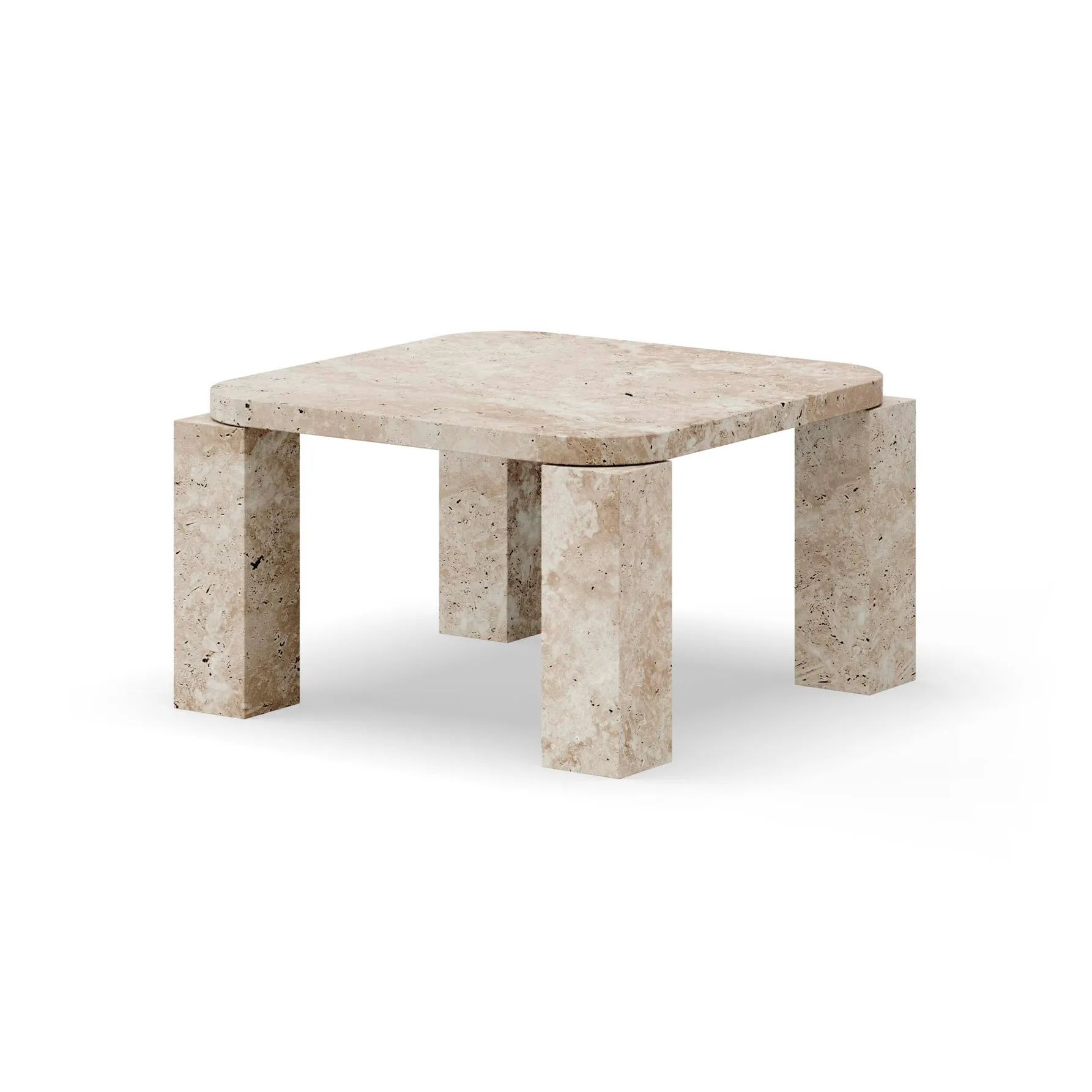 Atlas coffee table 60x60 cm, Unfilled Travertine New Works