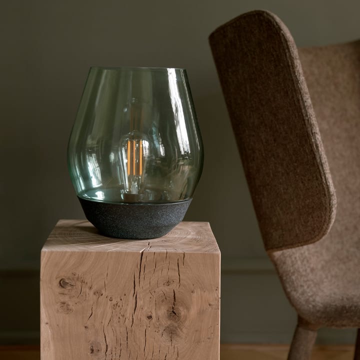Bowl table lamp - Verdigrised copper. Light green glass - New Works