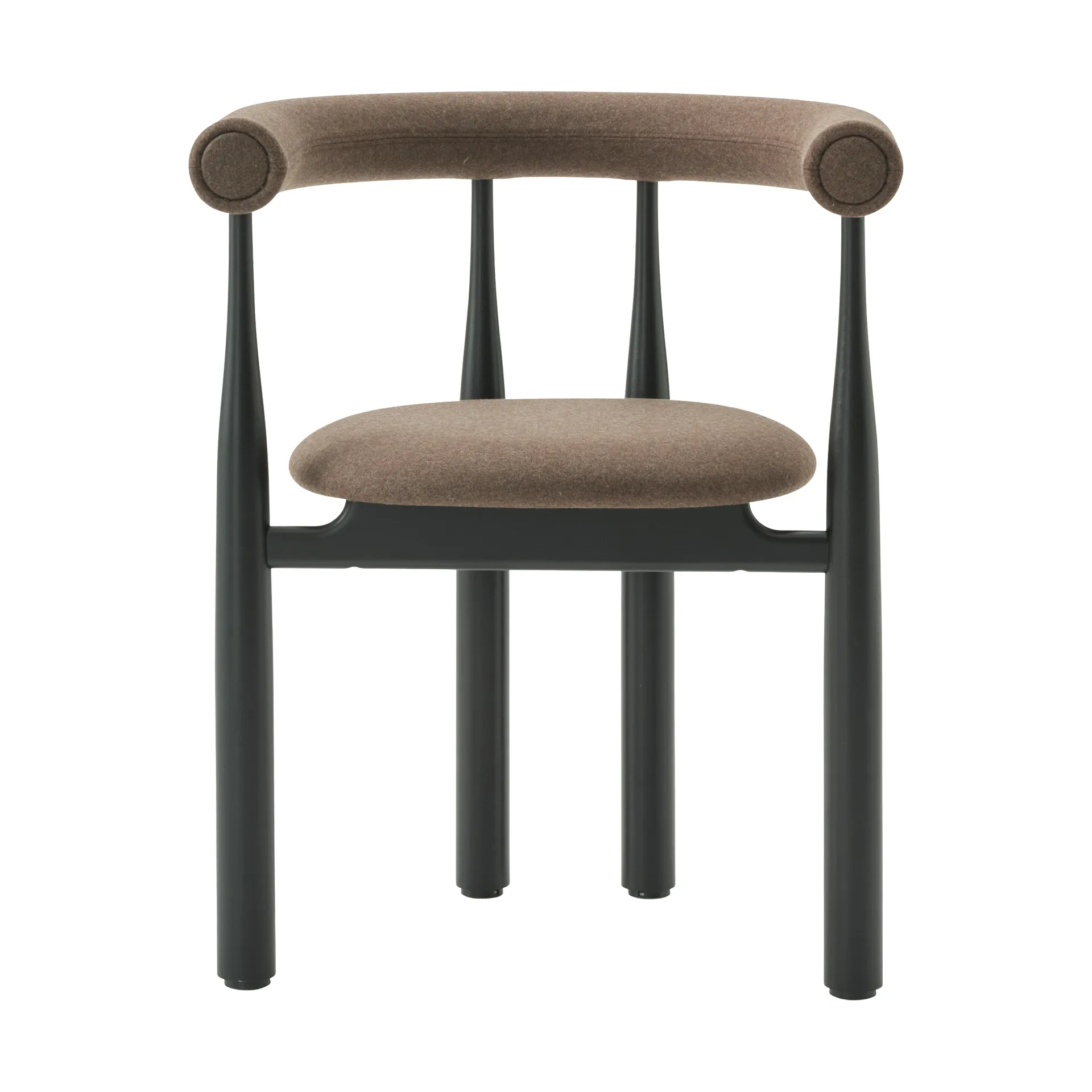 Bukowski upholstered armchair, Black, Wooly Plus 1008 New Works