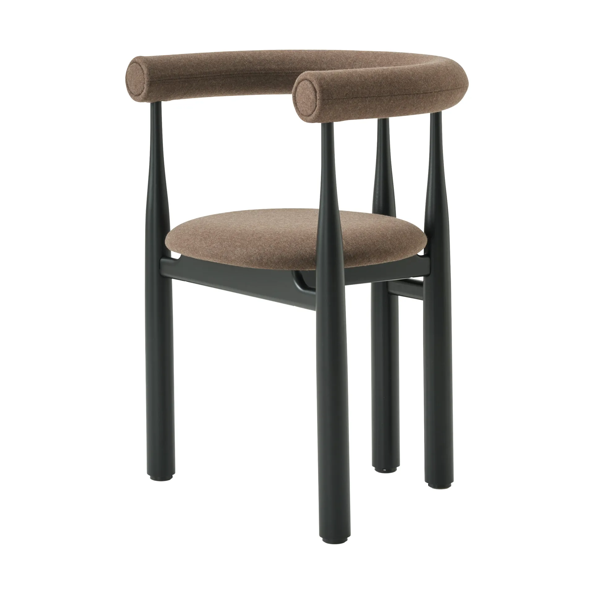 Bukowski upholstered armchair, Black, Wooly Plus 1008 New Works