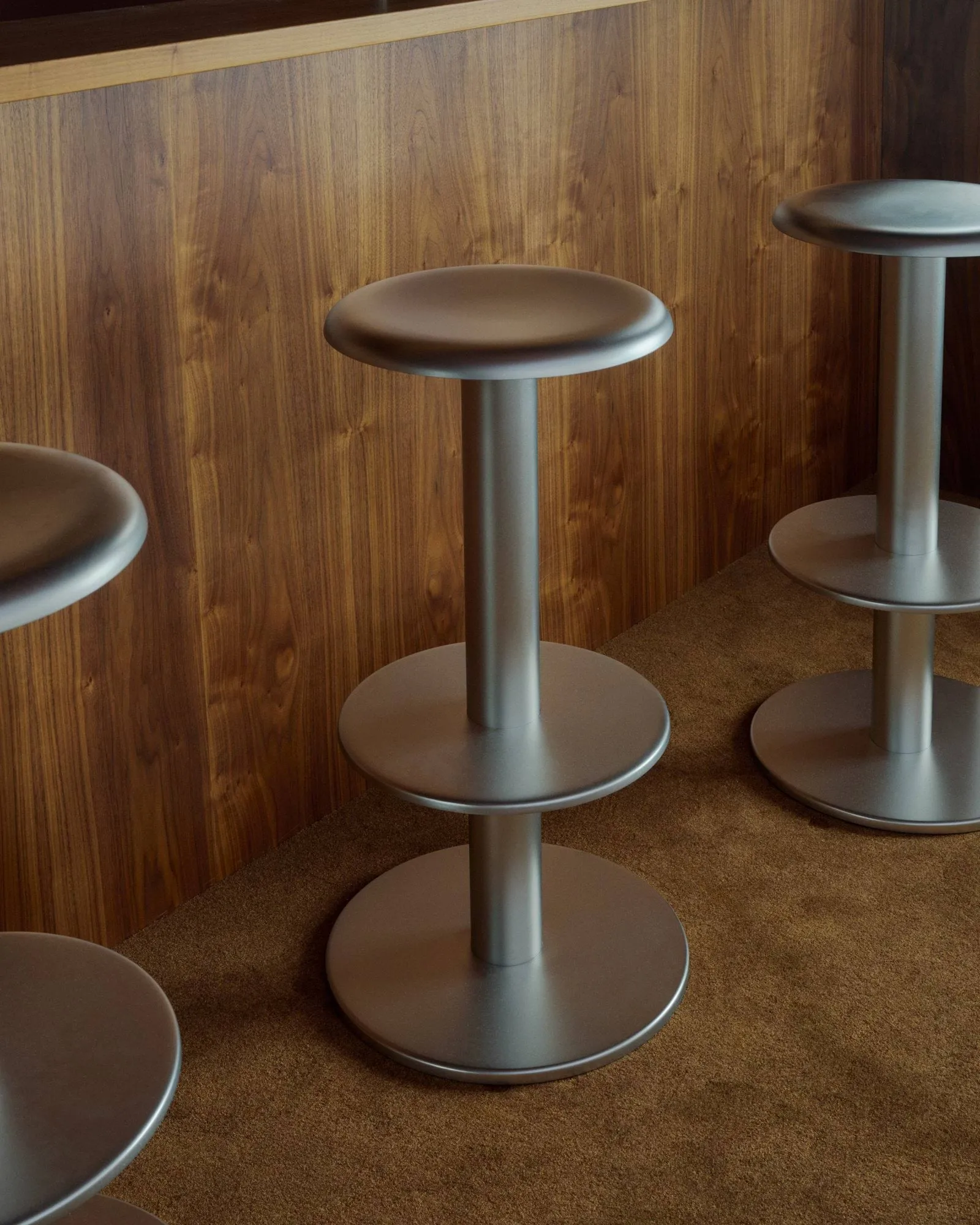 Coupe bar stool, Stainless steel, 76 cm New Works