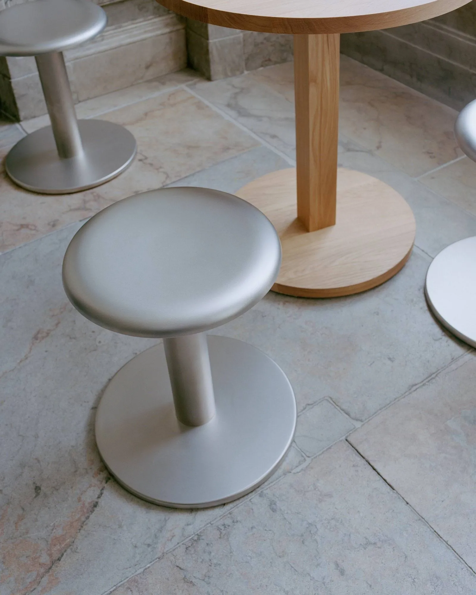 Coupe stool, Stainless steel, Ø40x46 cm New Works