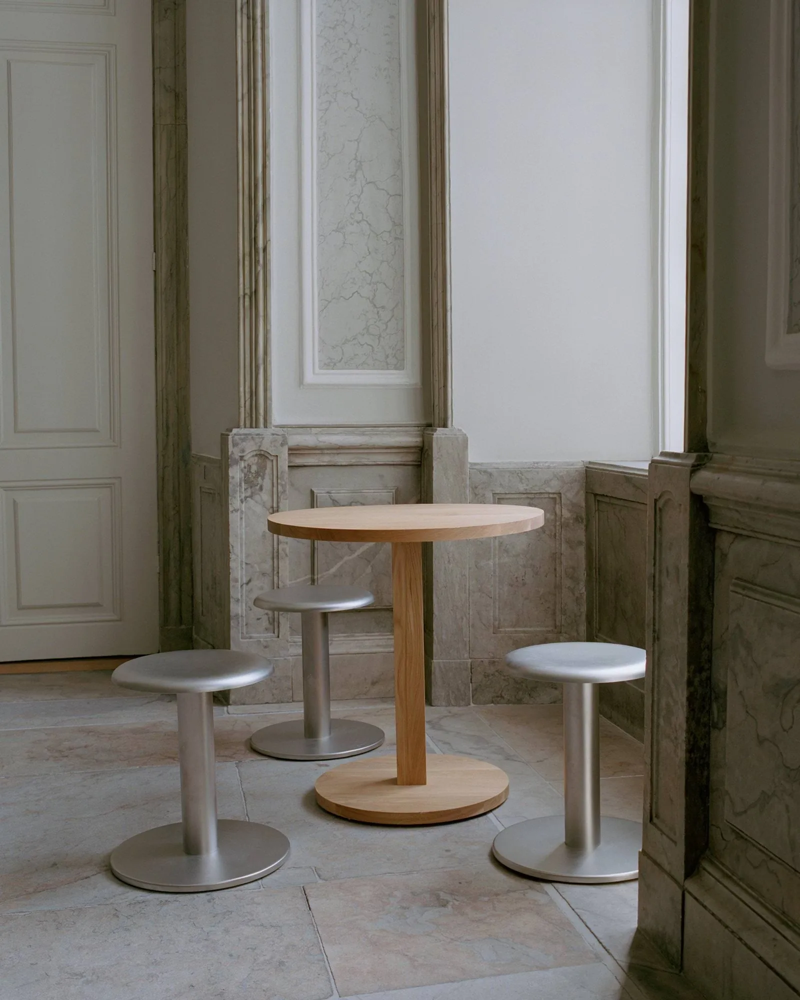 Coupe stool, Stainless steel, Ø40x46 cm New Works