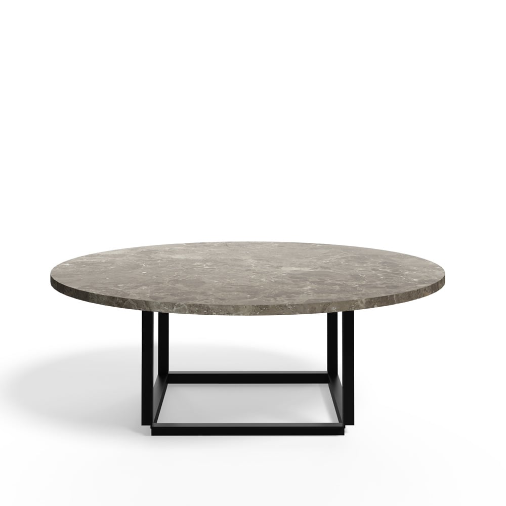 New Works Florence coffee table Gris du marais marble. o90 cm. black stand