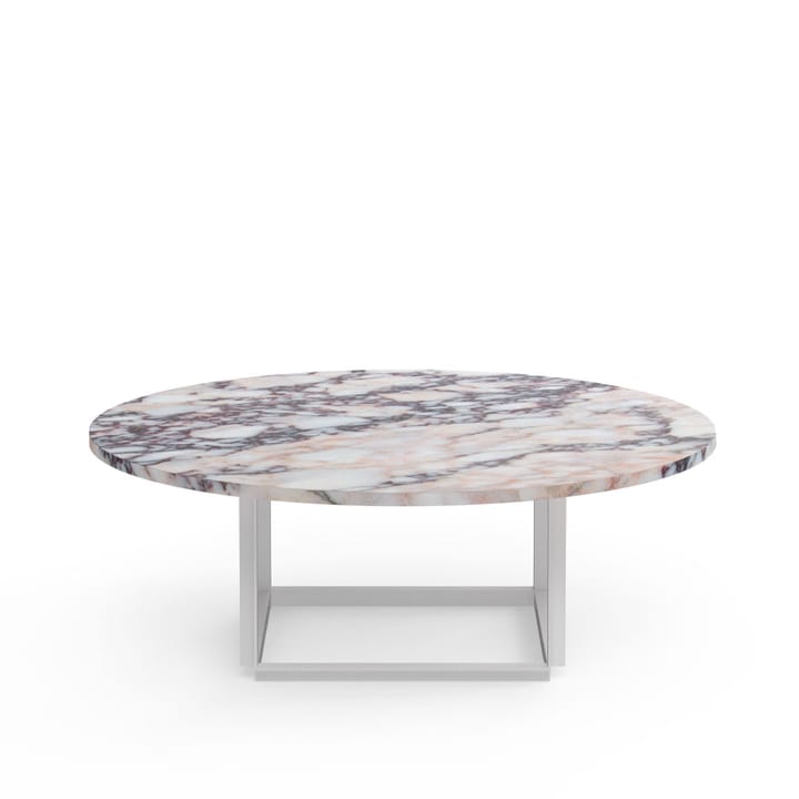 Florence coffee table - White viola marble. ø90 cm. white stand - New Works