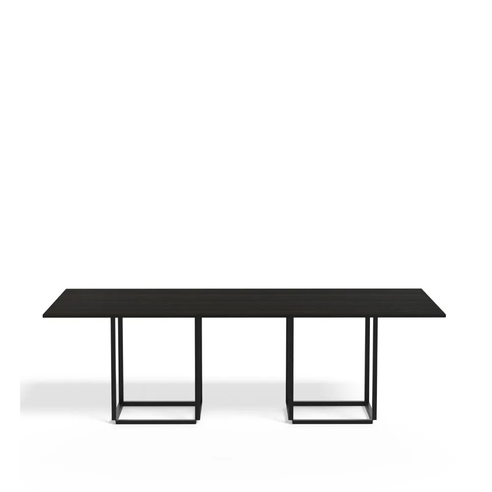 Florence rectangular dining table, Black ash. black stand New Works