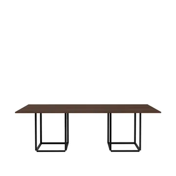 Florence rectangular dining table - Smoked oak. black stand - New Works