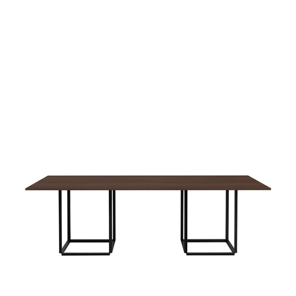 New Works Florence rectangular dining table Smoked oak. black stand