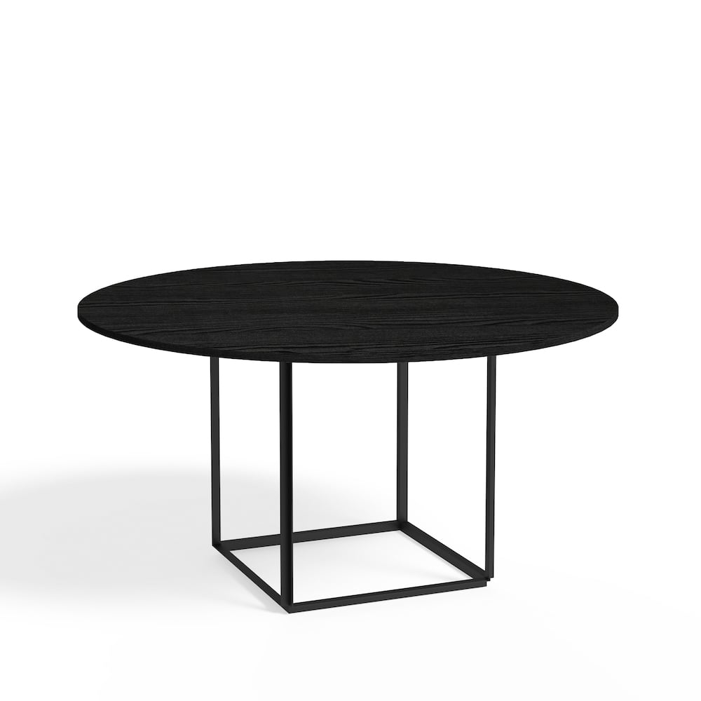 New Works Florence round dining table Black ash-o145 cm-black stand