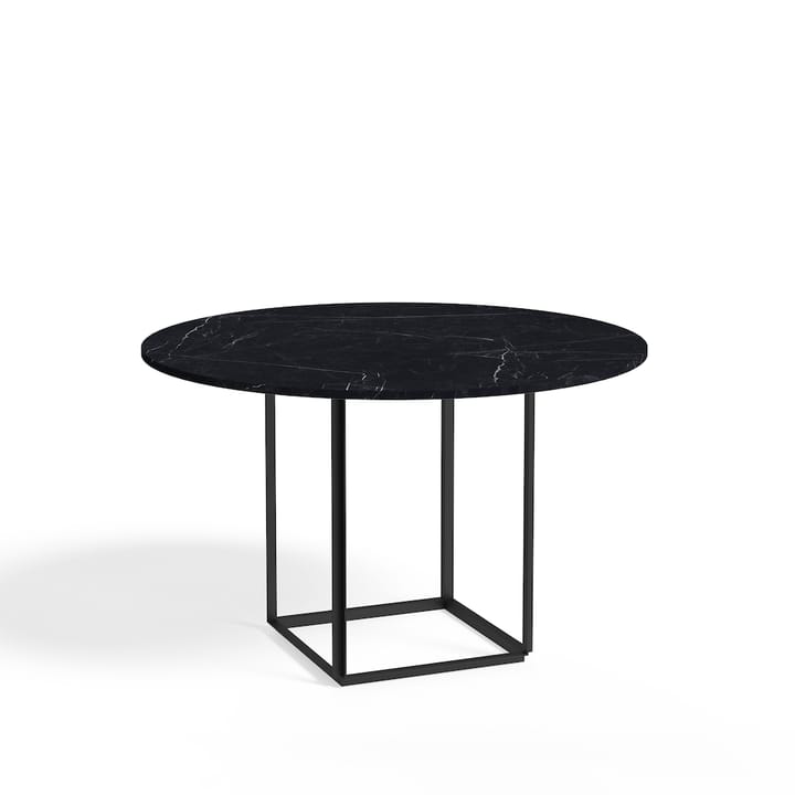 Florence round dining table - Black marquina marble. ø120 cm. black stand - New Works