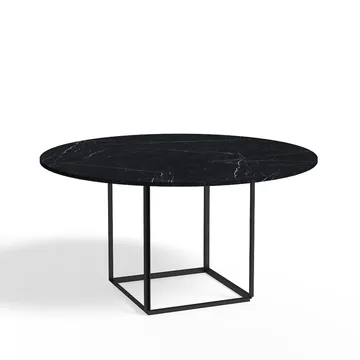 Florence round dining table - Black marquina marble. ø145 cm. black stand - New Works