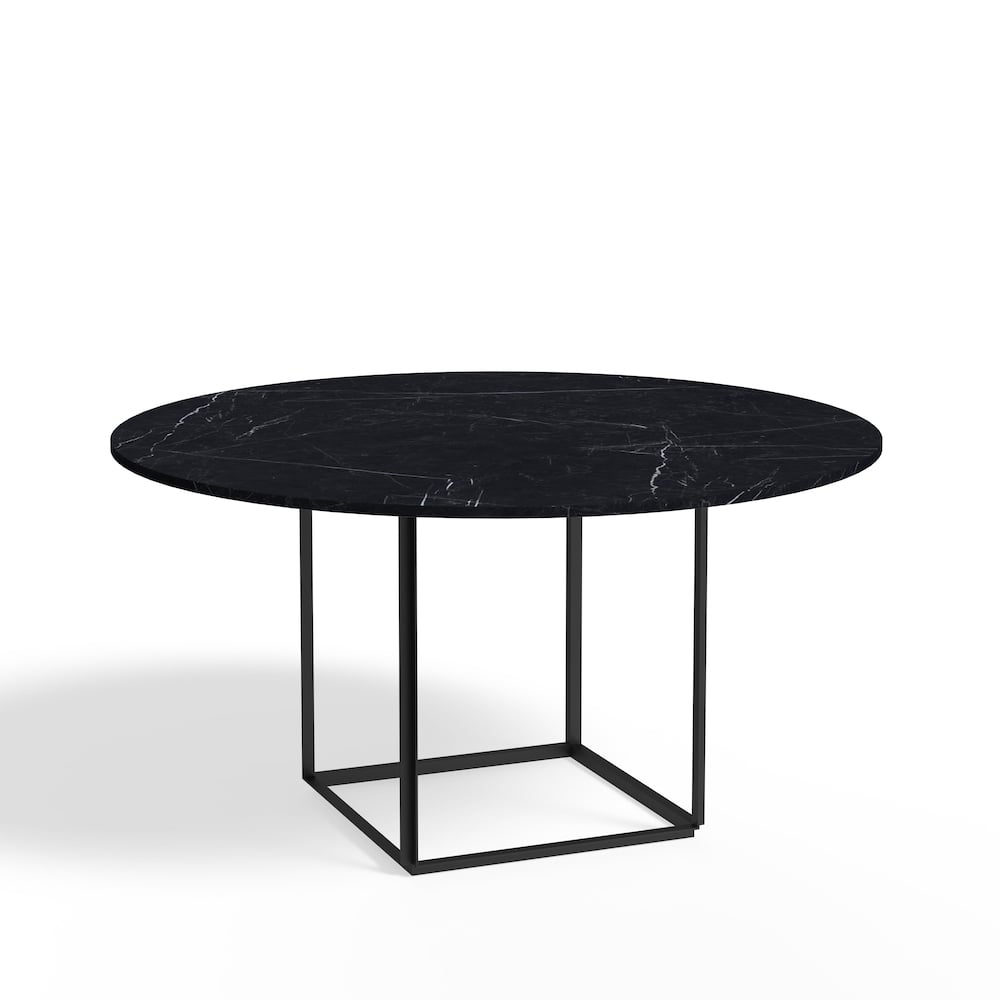 New Works Florence round dining table Black marquina marble. o145 cm. black stand