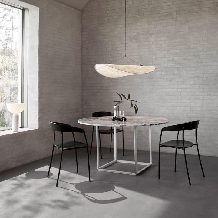 Florence round dining table - Grey ruivina marble. ø120 cm. black stand - New Works