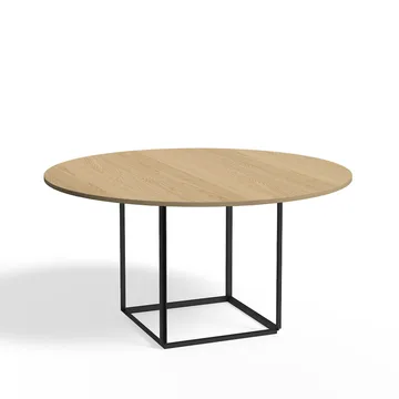 Florence round dining table - Natural oak. ø145 cm. black stand - New Works
