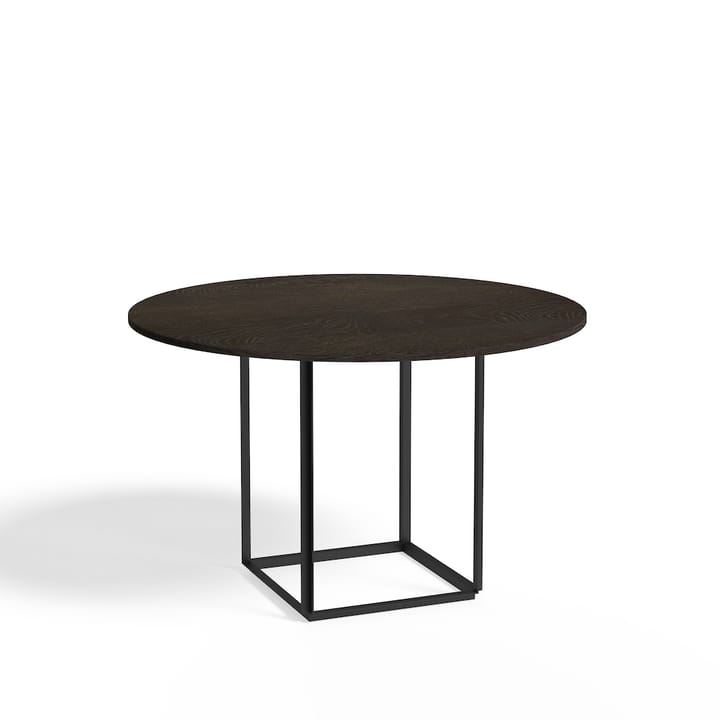 Florence round dining table - Smoked oak. ø120 cm. black stand - New Works