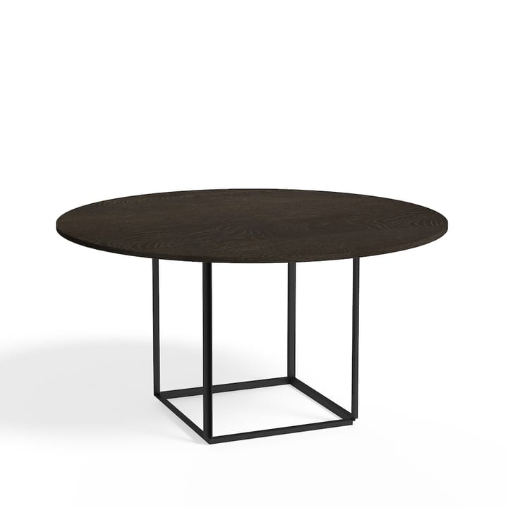 Florence round dining table - Smoked oak. ø145 cm. black stand - New Works