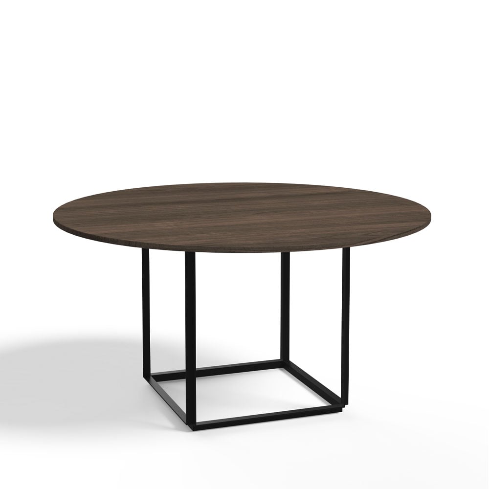 New Works Florence round dining table Walnut. o145 cm. black stand