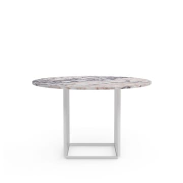 Florence round dining table - White viola marble. ø120 cm. white stand - New Works