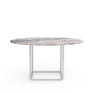 Florence round dining table - White viola marble. ø145 cm. white stand - New Works