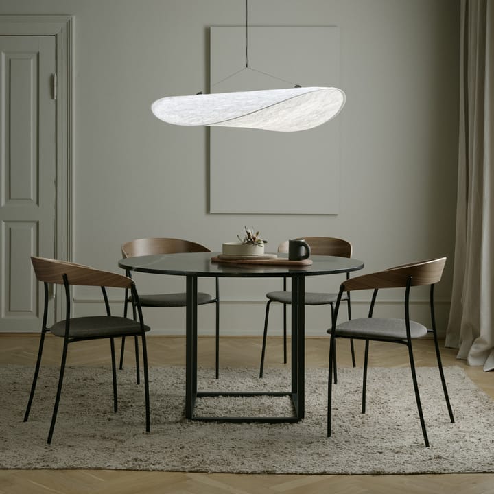 Florence round dining table - White viola marble. ø145 cm. white stand - New Works