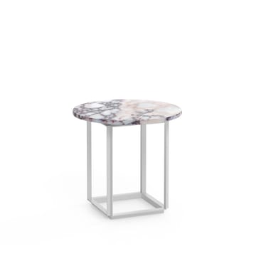 Florence side table - White viola marble. ø50 cm. white stand - New Works