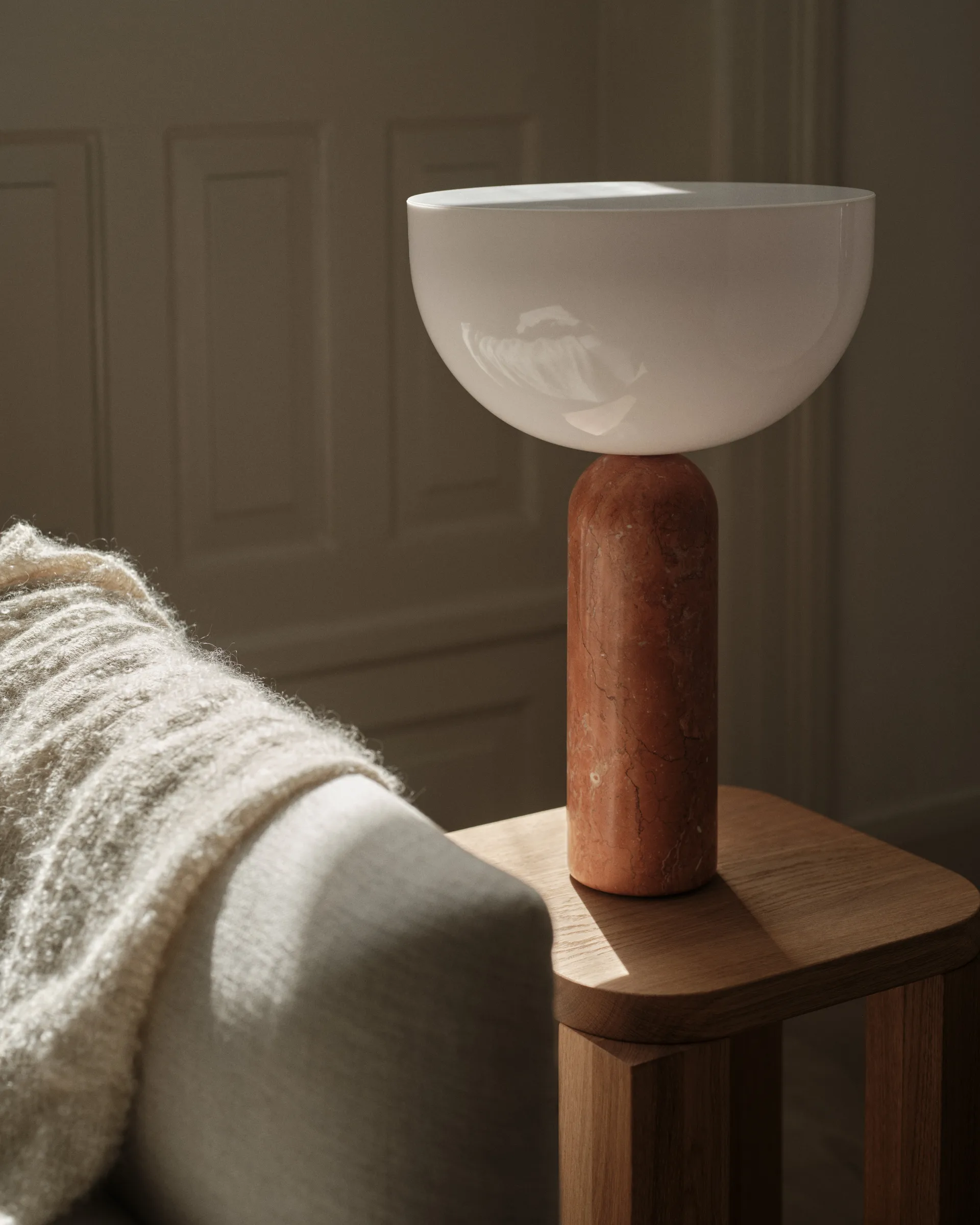 Kizu table lamp large, Breccia Pernice New Works