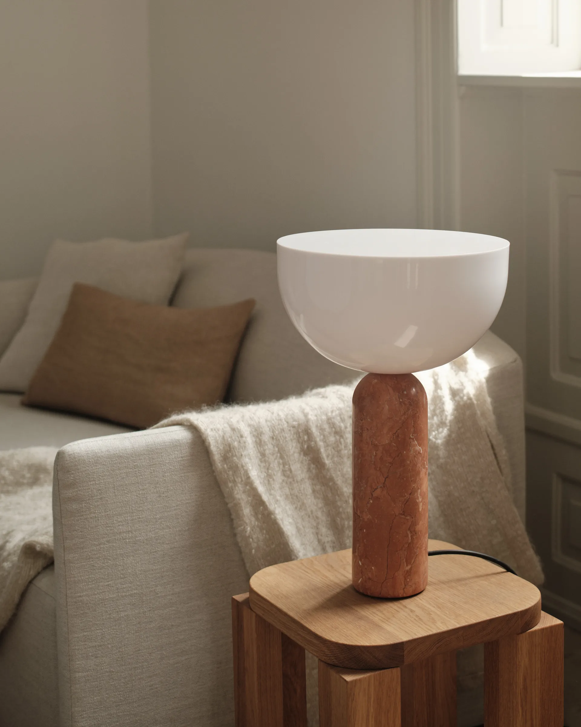 Kizu table lamp large, Breccia Pernice New Works