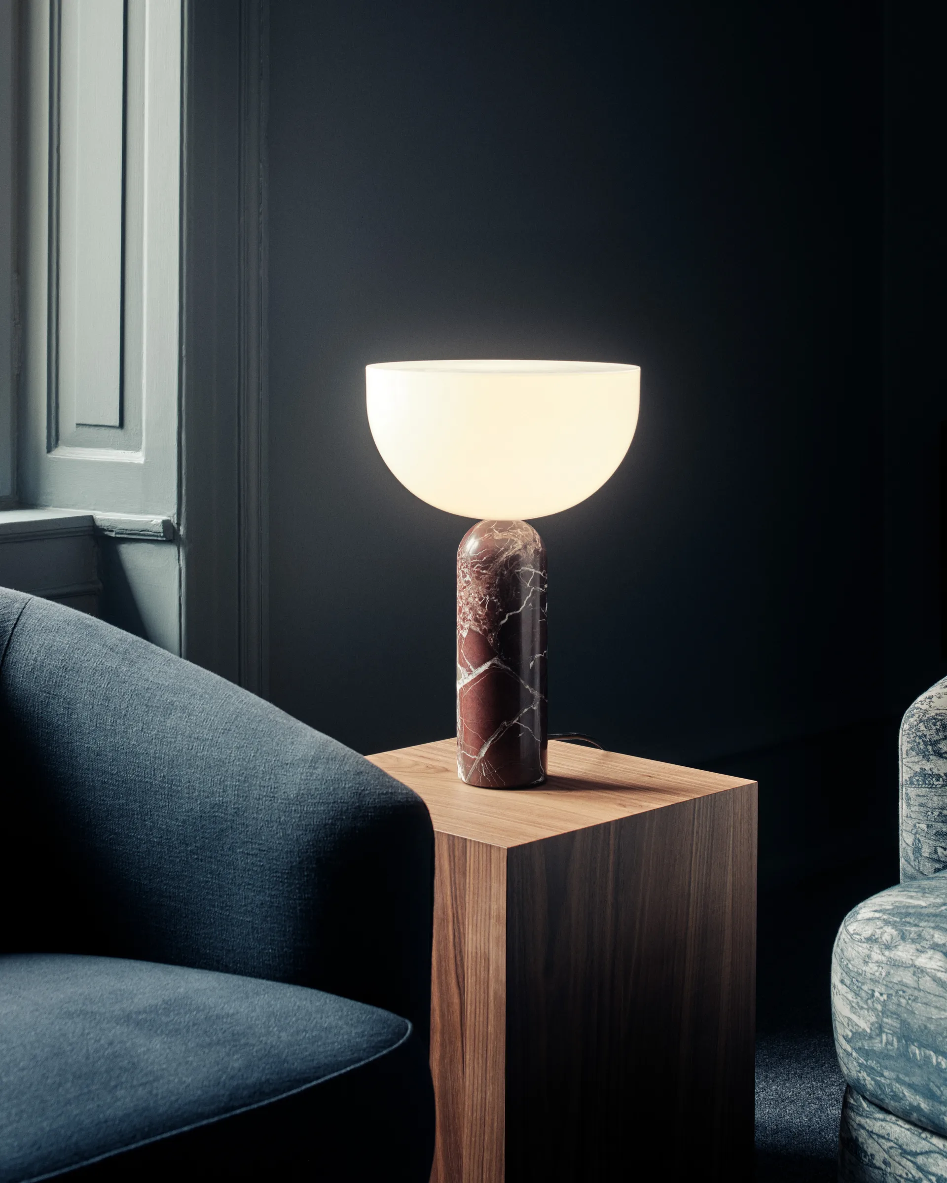Kizu table lamp large, Breccia Pernice New Works