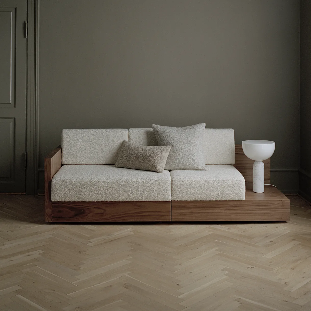 Kizu table lamp large, White marble New Works