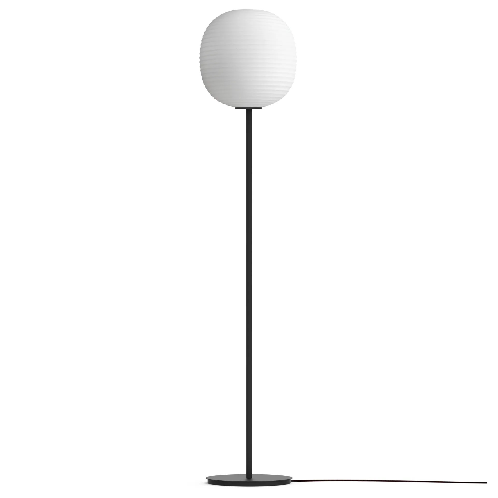 Lantern floor lamp medium, Frosted white opal glass New Works