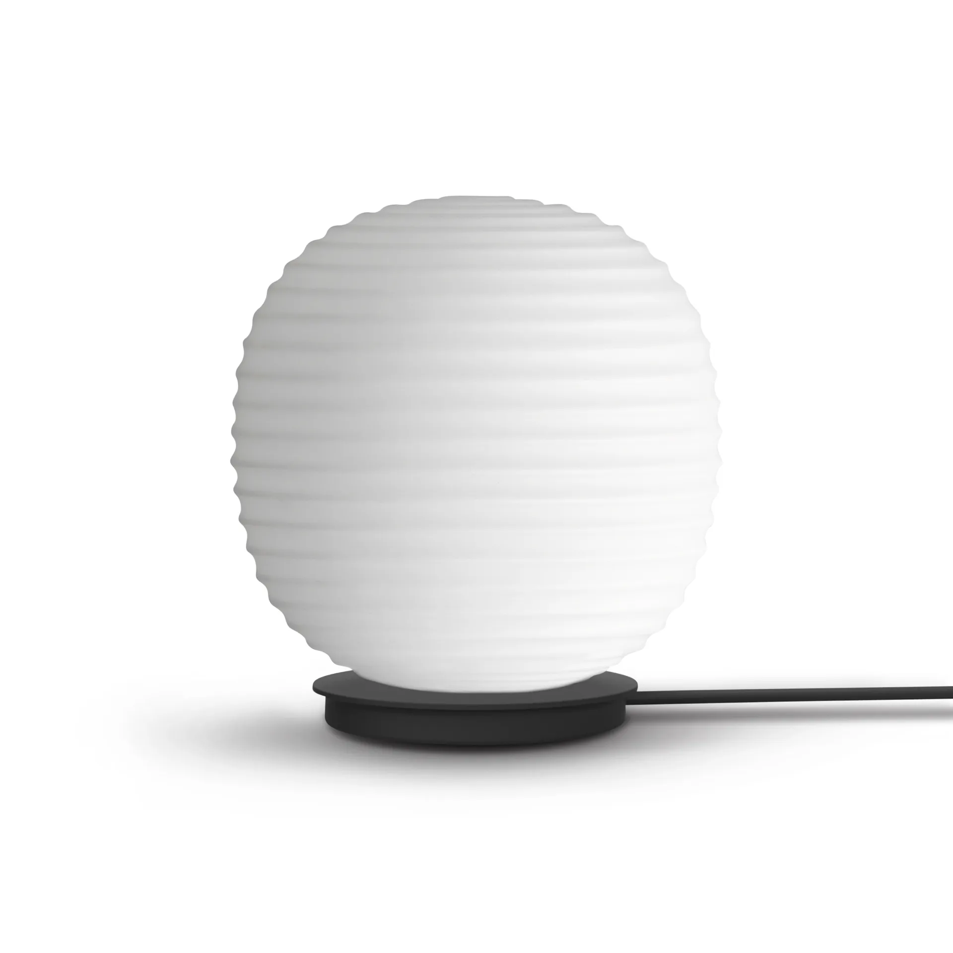 Lantern Globe table lamp small, Frosted white opal glass New Works