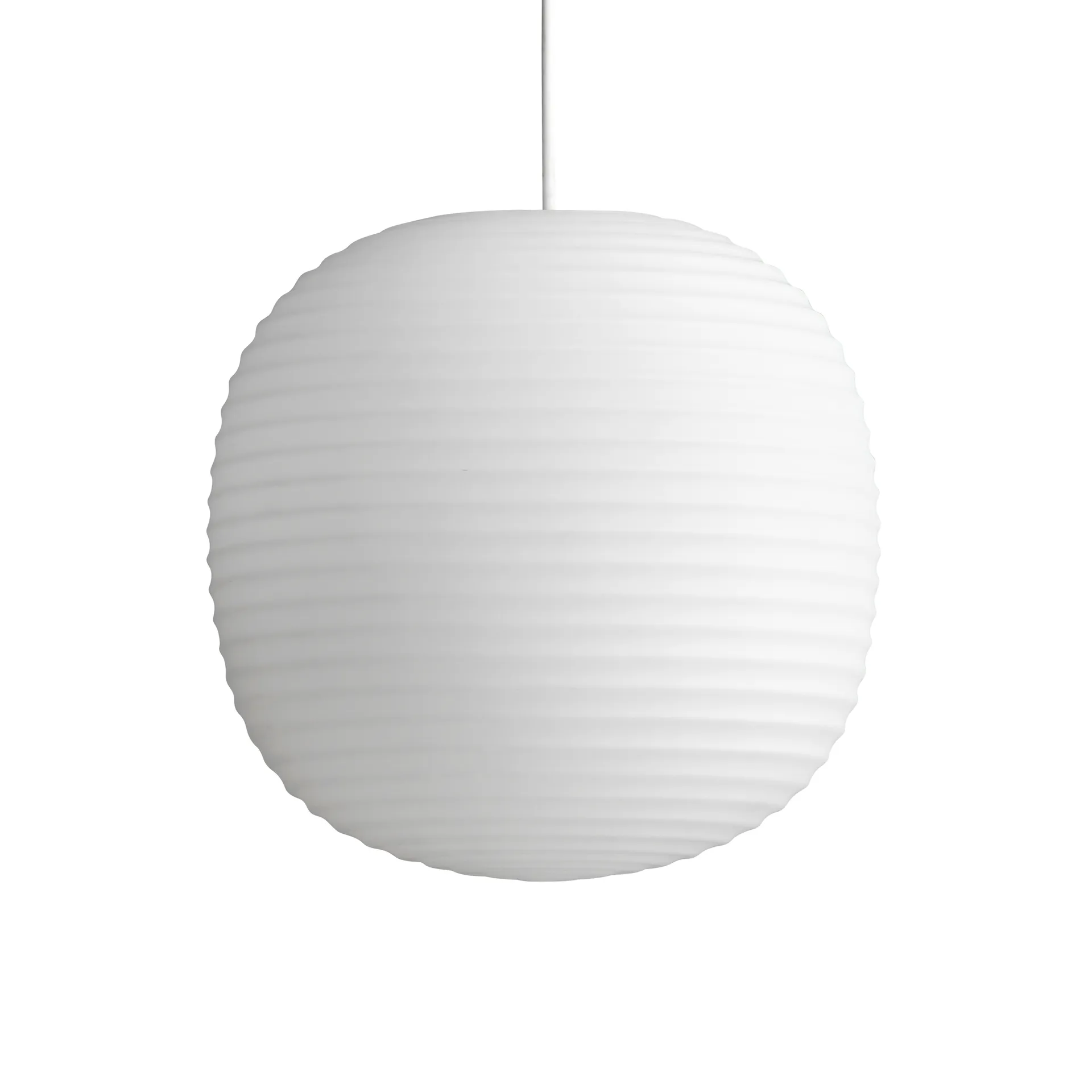 Lantern pendant lamp medium, Frosted white opal glass New Works