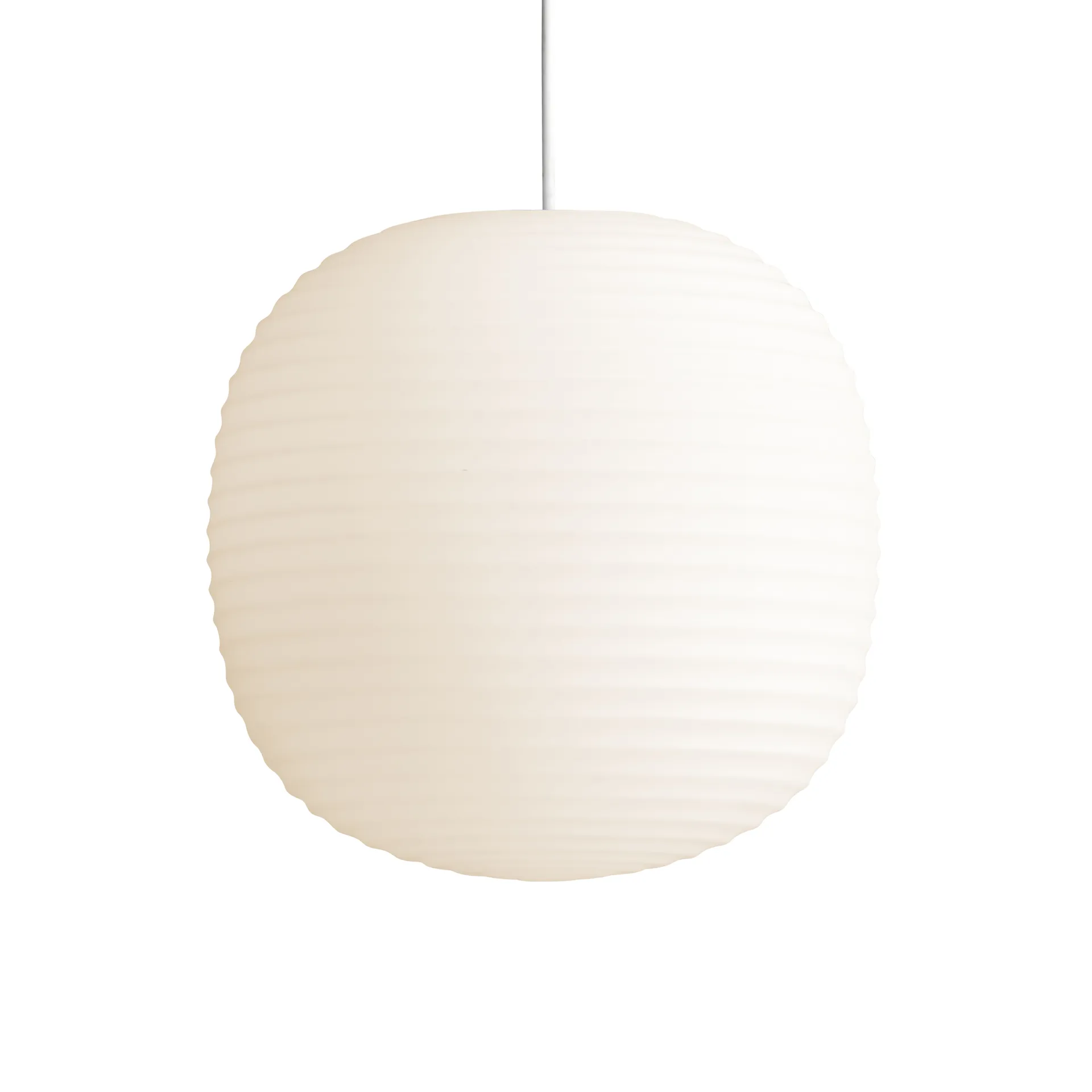 Lantern pendant lamp medium, Frosted white opal glass New Works